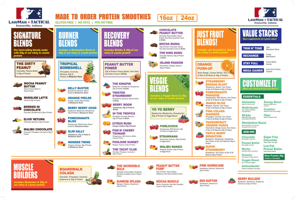 Protein Shake Bar Lawman Tactical in Evansville